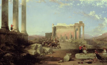 Ruinerna av solens tempel i Baalbec, 1861