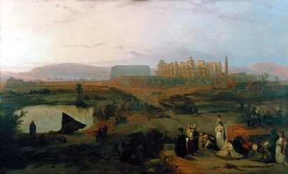 Utsikt över ruinerna av Karnak-templet (olja på duk)