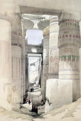 "Se genom Hall of Columns, Karnak", Egypten, c1845