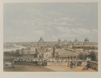 Vy över position fångad från rebellerna, Lucknow