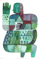 Bodies of Land and Water 3, 2023 (blandfärg på papper)