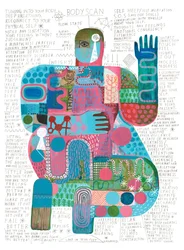 Body Scan, 2023 (akryl och blyerts på papper)