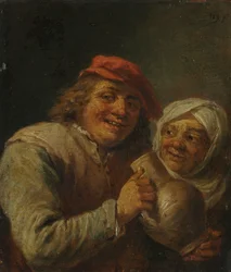 Gammal man och kvinna, 1700-talet.