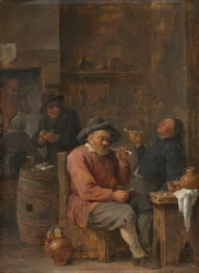 Bönder som röker på ett värdshus, ca. 1640.