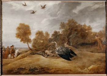 Ärkehertig Leopold Wilhelm jagar hägrar med falkar...