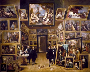 Ärkehertig Leopold Wilhelm i hans bildgalleri, ca 1647 (olja på kopparplåt)
