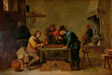 Backgammonspillere, ca. 1640-45 (olie på træ) swed
