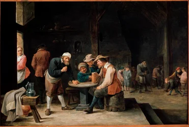 Öldrickare. Målning av David Teniers II, den unge (1610-1690). Olja på duk
