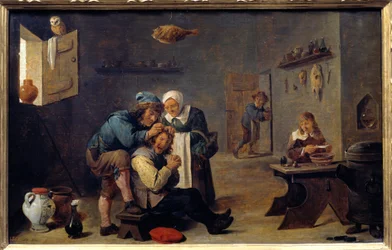 Medicin: ”Den kirurgiska operationen”, målning av David Teniers den yngre (1610-1690), flamländsk skola, H. 0,33 x 0,25 m, Madrid, Pradomuseet