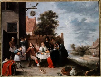 Det förlorade barnets högtid Målning av David Teniers II den unga (1610-1690)