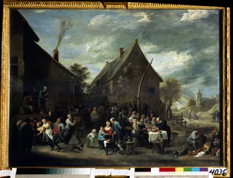Bondbröllop. Målning av David Teniers den yngre (1610-1690). Olja på duk, 82 x 108 cm