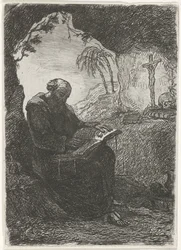 Munk i en grotta