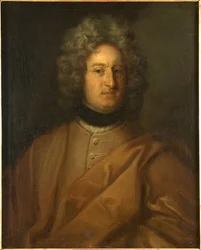 Christopher Polhammar (Pohlem), förståndare, uppfinnare och svensk industriman - Porträtt av Christopher Polhem (1661-1751), av Krafft, David, von (1655-1724). Olja på duk. Mått: 78x63,5 cm. Nationalmuseum Stockholm