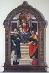 Madonnan och barnet med S:t Ludvig av Toulouse, Johannes evangelisten och donatorer