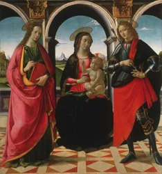 Jungfru Maria med barnet och helgonen Apollonia och Sebastian