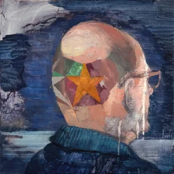 Självporträtt 3 (Tonsure, Marcel Duchamp), 2021 (olja på linne)