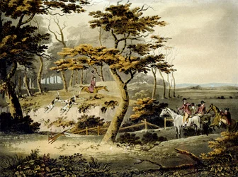 Eftermiddag, Foxhunting, graverad av J.H. Clarke och F. Jeakes