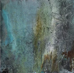 Blågrön patina – abstrakt