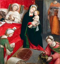 Johannes Döparens födelse, av svaranden Ferrari (1480-ca 1540)