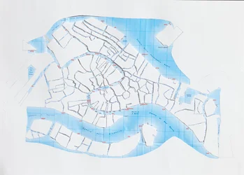 Venice Liquid Streets, 2008 (pappersklippt collage)