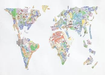 Venice World, 2008 (collage på papper)
