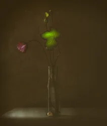 Tyst blomning och blad