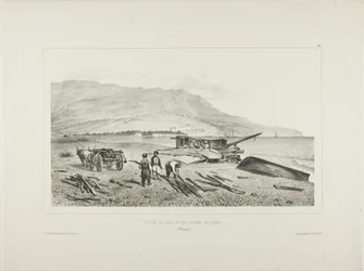 Vy över byn och bukten i Jalta, Krim, 15 augusti 1837