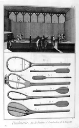 Riktig tennis och konstruktion av racketar, 1751-1777