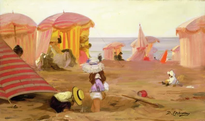På stranden