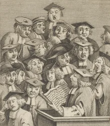 Forskare vid en föreläsning, ca. 1800.