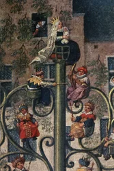 Ärkehertiginnan Isabellas triumf i Bryssel Ommeganck söndagen den 31 maj 1615, detalj av Jesses stambil, 1615 (detalj av 75629)
