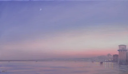 Månen över Varanasi