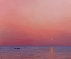 Rosa gryning på Ganges