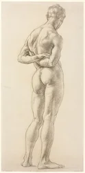 En studie av en mansfigur, ca 1906-07 (svart krita på papper)