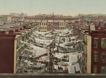 En måndagstvätt, New York, ca 1900