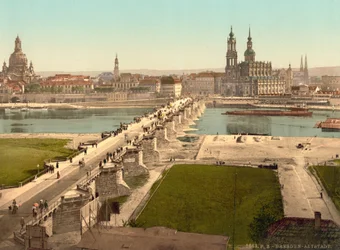 Altstadt, sett från krigsministeriet, Dresden, Tyskland, ca 1900
