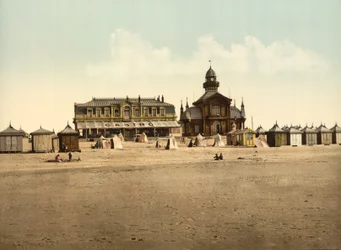 Strand och kasino, Calais, Frankrike, ca 1900