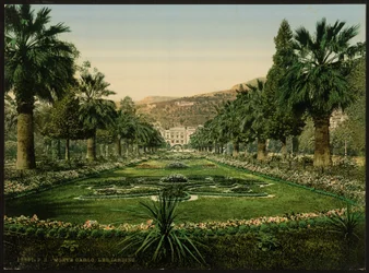 Kasinoingång, trädgårdarna, Monte Carlo, Rivieran, Monaco