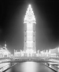 Dreamland på natten, Coney Island, New York City, ca 1905