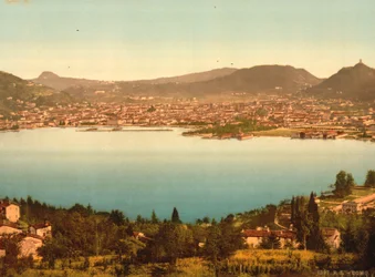 General View, Como, Comosjön, Italien, ca 1900