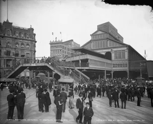 Manhattan-ingången till Brooklyn Bridge, New York, c.1905