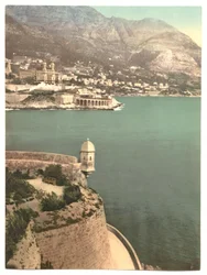 Monte Carlo från Fort Antoine, Riviera, Monaco (fotomekaniskt tryck)