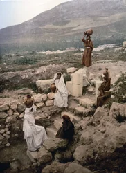 Samariternas brunn i Nablus, ca. 1900 (fotomekaniskt tryck)
