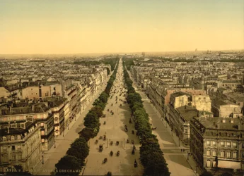 Avenue des Champs-Élysées, Paris, ca 1890-1900 (fotokrom)