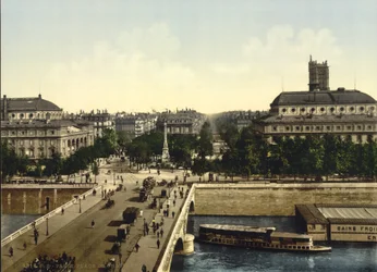 Place du Chatelet, Paris, ca 1890-1900 (fotokrom)