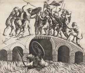 Horatio Coclès Saving Himself by Simning, 1500-talet.