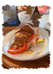 Croissant en Puerto, 2022 (digitalt konstverk gjort på iPad)