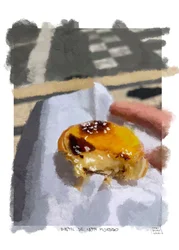 Pastel de nata mordido, 2022 (digitalt konstverk gjort på iPad)