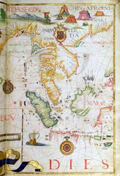 Sydostasiens fastland, detalj från en världsatlas, 1565
