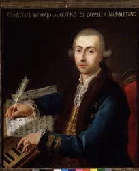 Porträtt av Gian Francesco de Majo (1732-1770) italiensk kompositör